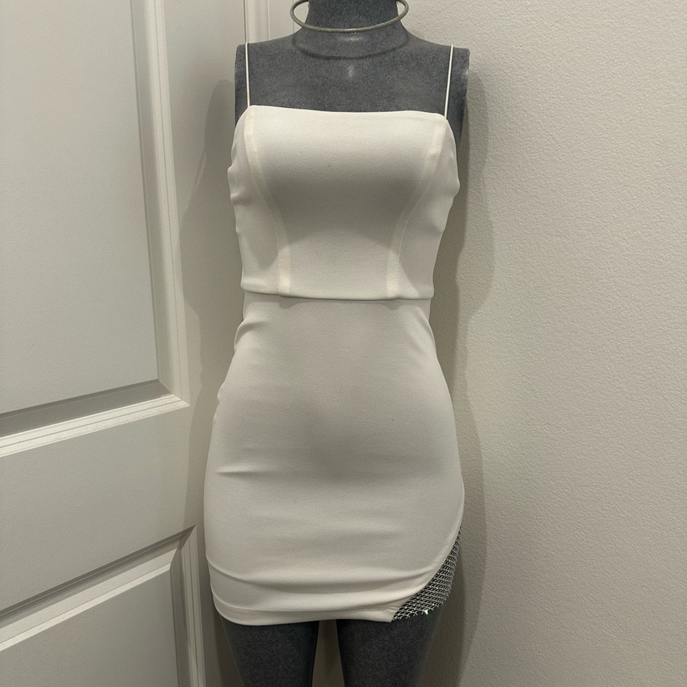 Cream Strapless Bodycon Dress for Cocktail